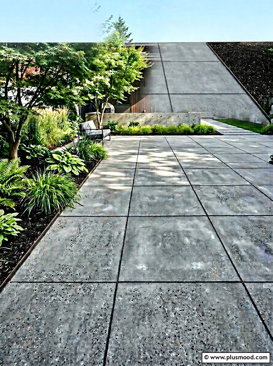 Oversized Concrete Pavers - 25 small backyard ideas with stepping stones