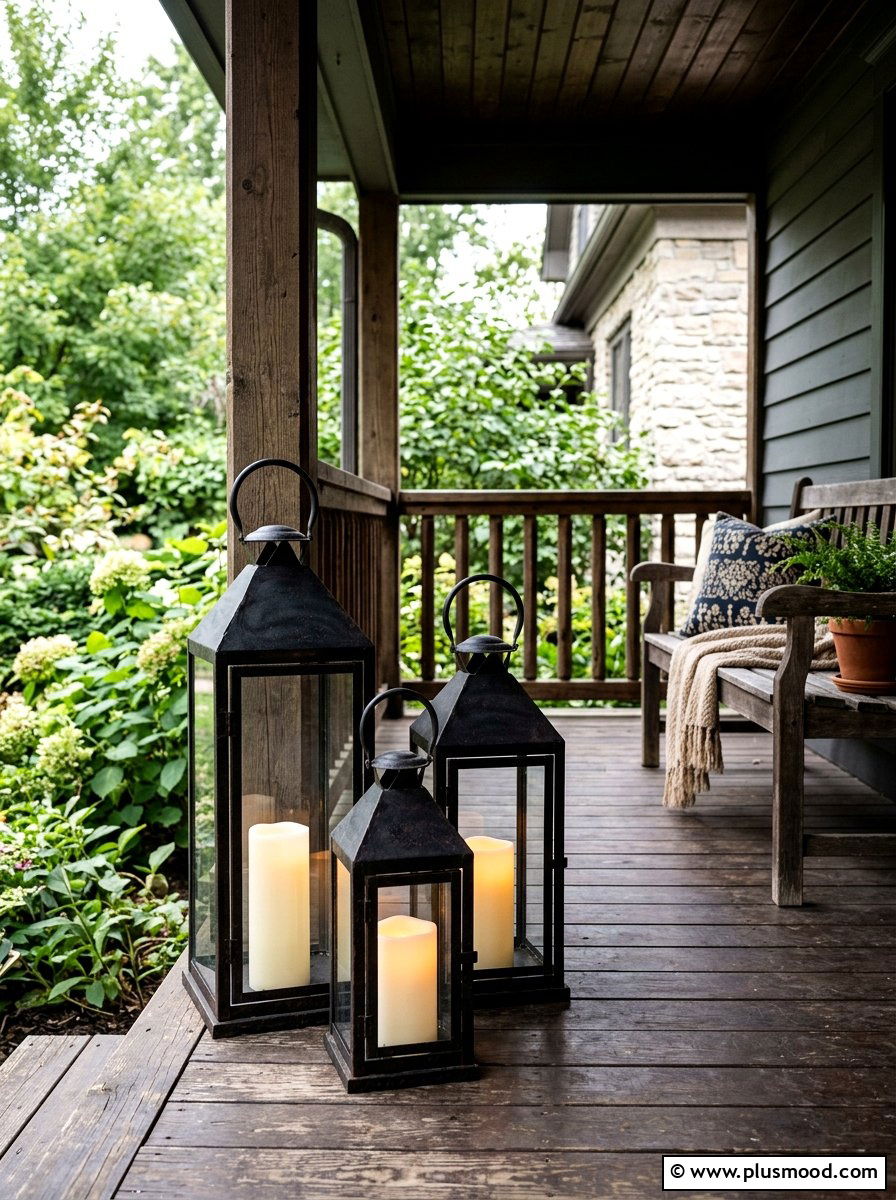 Oversized Outdoor Lantern - 25 summer rustic front porch ideas