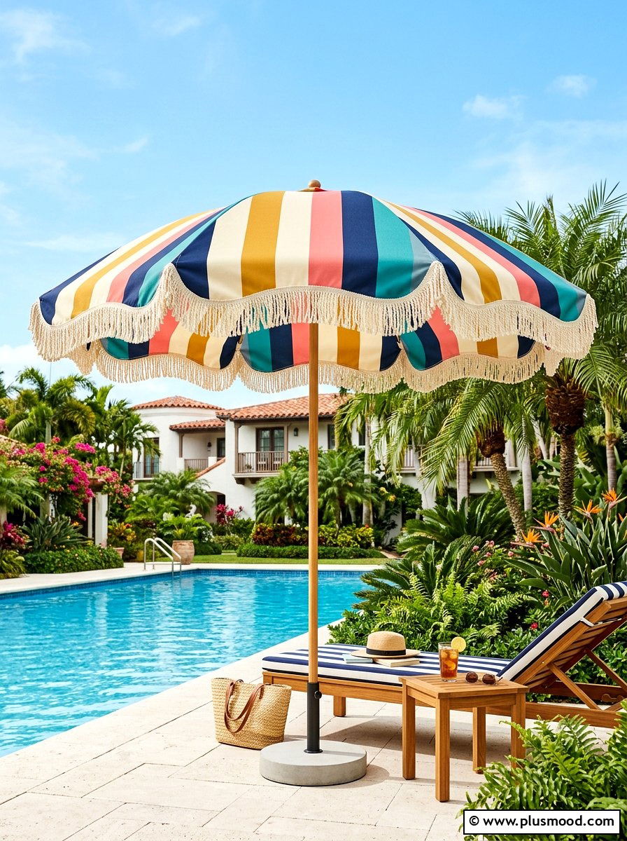 Oversized Pool Party Umbrella - 25 summer pool party decor ideas
