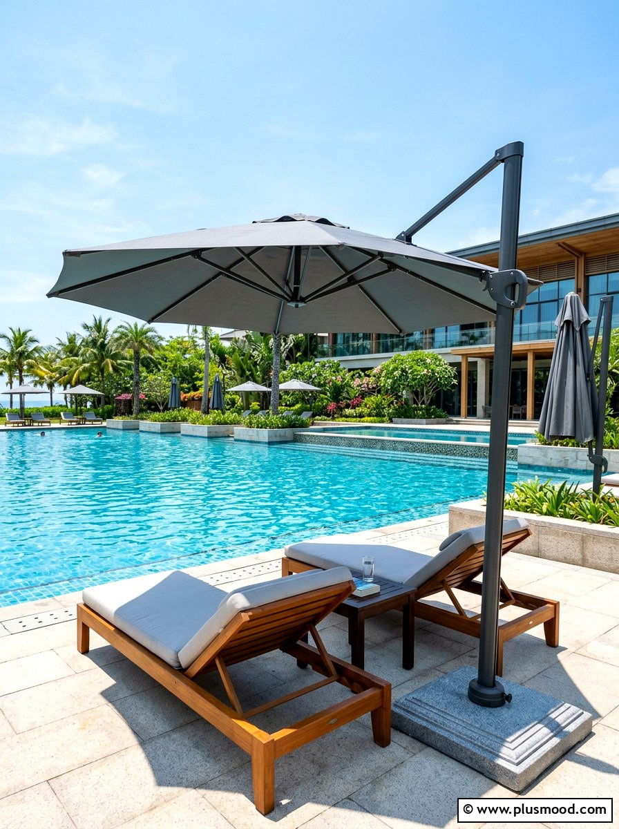 Oversized Pool Umbrellas - 25 late summer pool decor ideas