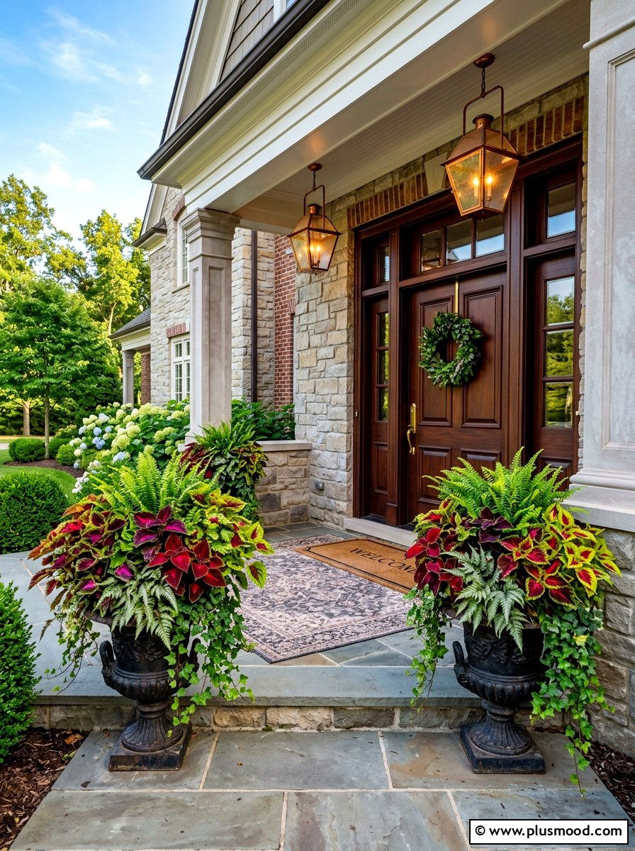 Oversized Porch Planter With Mixed Coleus - 25 summer planters with coleus ideas