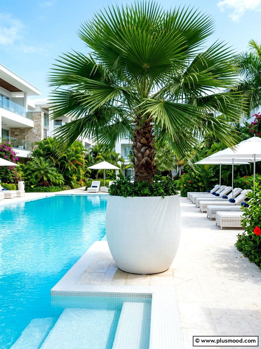 Oversized White Resin Planter - 25 summer modern planter ideas