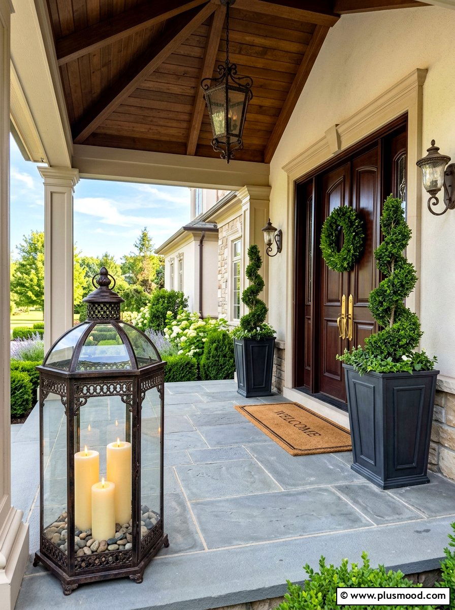 Oversized floor lantern - 25 summer lantern ideas for front porch