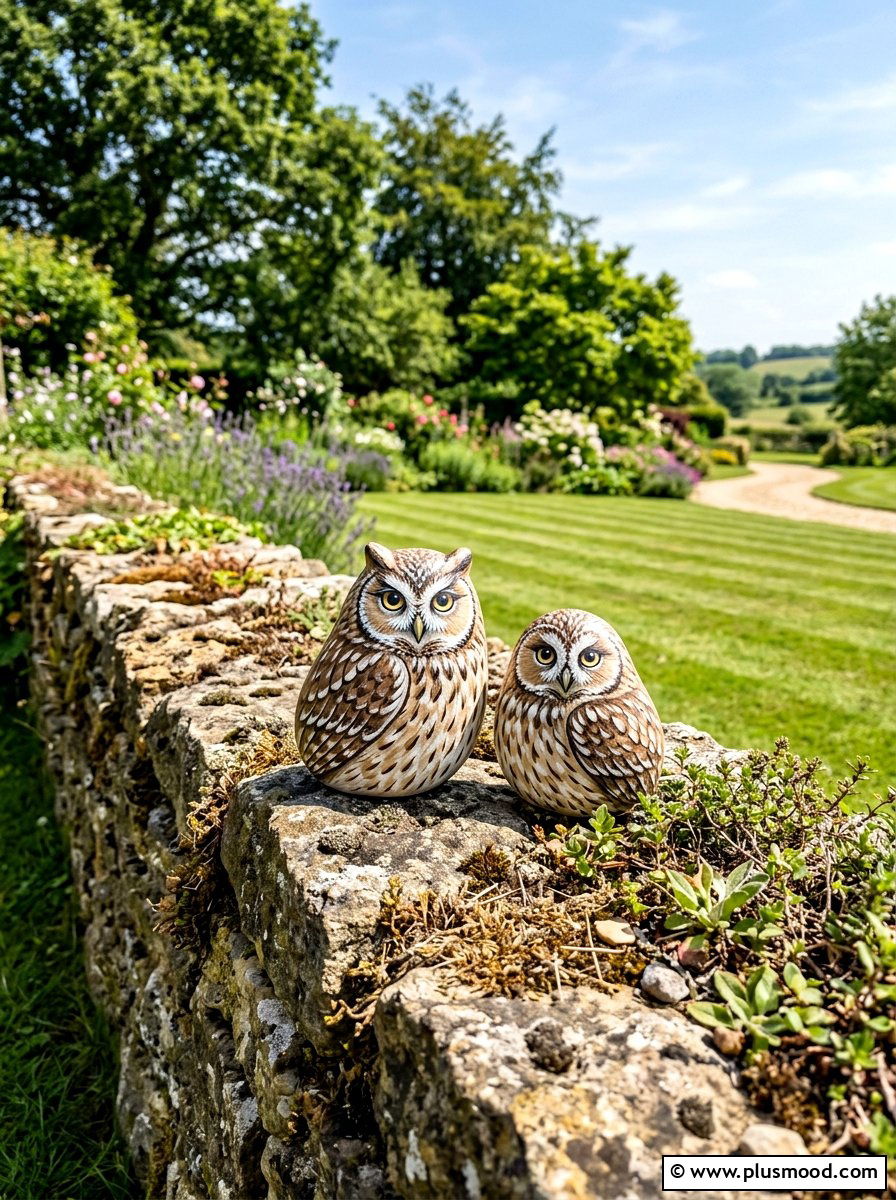 Owl Painted Rock - 25 painted rock ideas for outdoor gallery