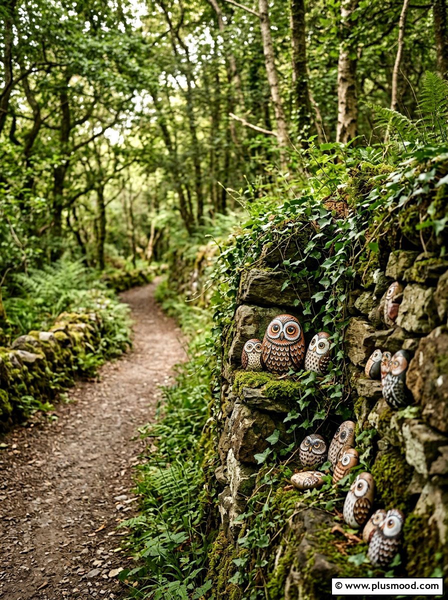 Owl Painted Stones - 25 painted rock ideas for pathway art
