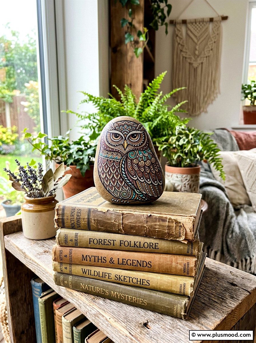 Owl Zentangle Art - 25 painted rock ideas with zentangle art