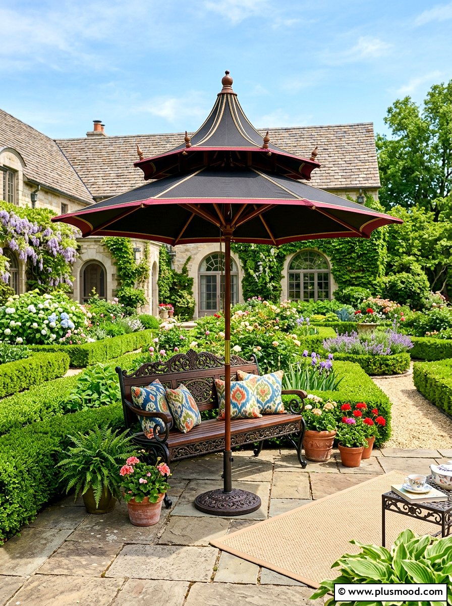Pagoda Patio Umbrella - 25 summer patio umbrella ideas