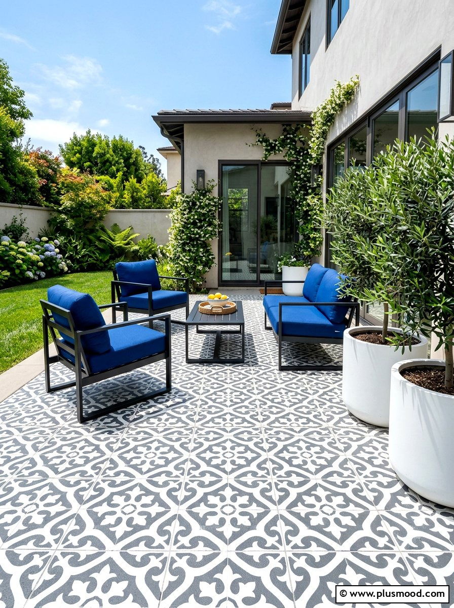 Painted Concrete Patio - 25 budget summer patio decor ideas