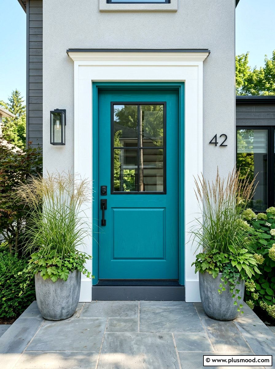 Painted Front Door - 25 summer front yard curb appeal ideas
