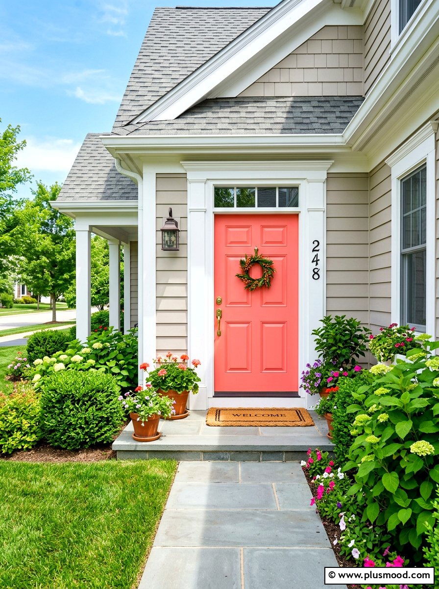 Painted Front Door - 25 summer home makeover ideas