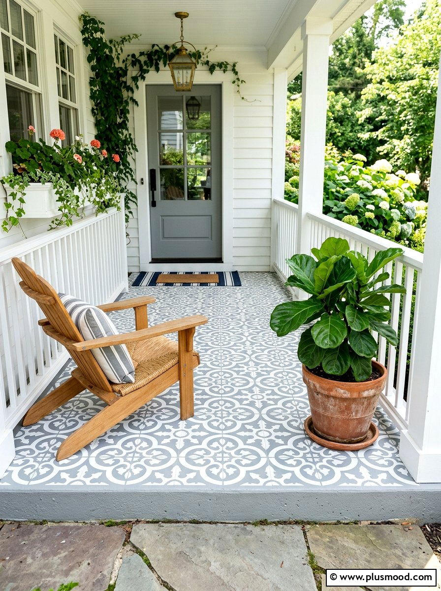 Painted Front Porch Floor - 25 summer small front porch ideas