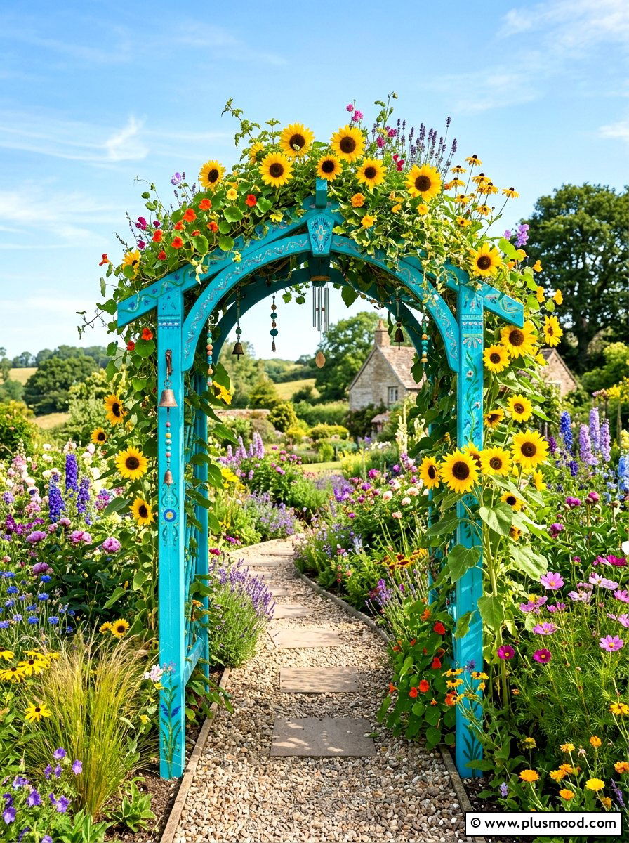 Painted Garden Arch - 25 summer garden arch ideas