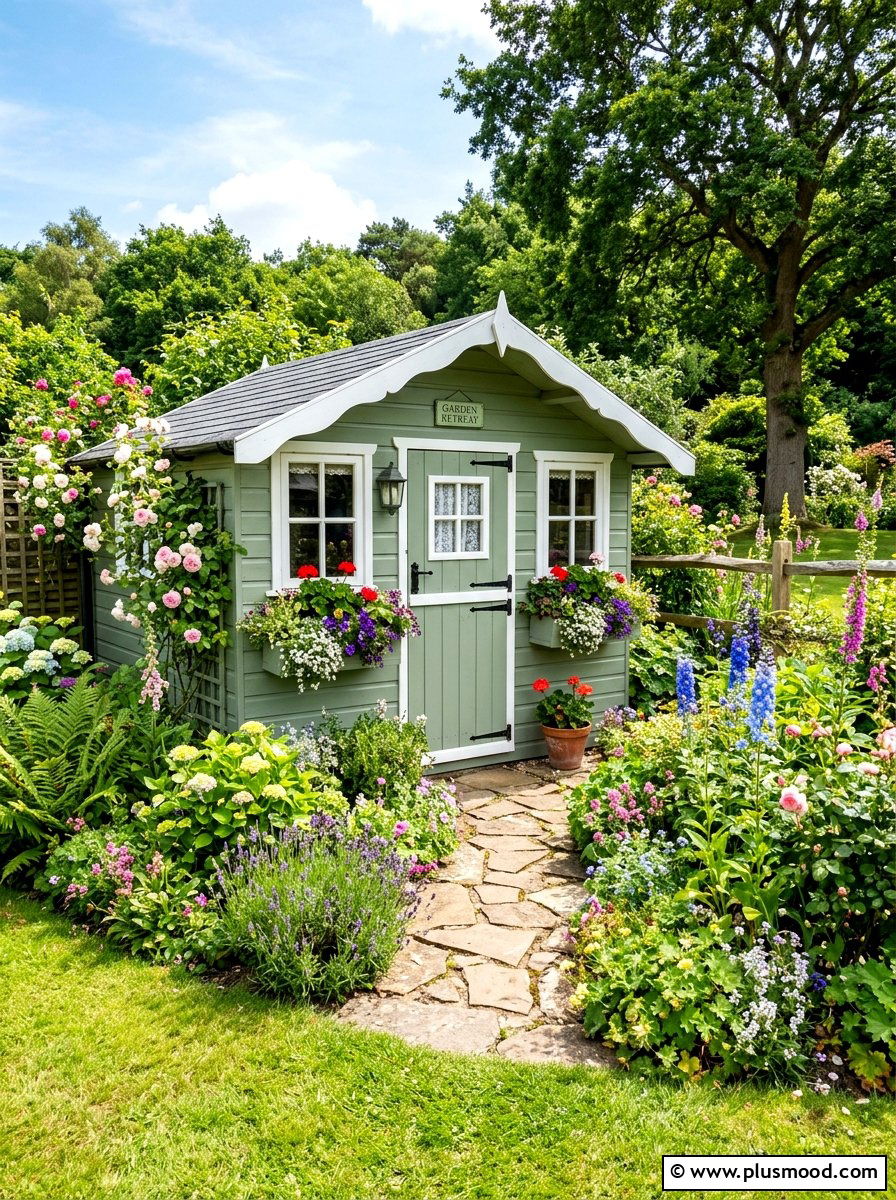 Painted Garden Shed - 25 summer garden makeover ideas