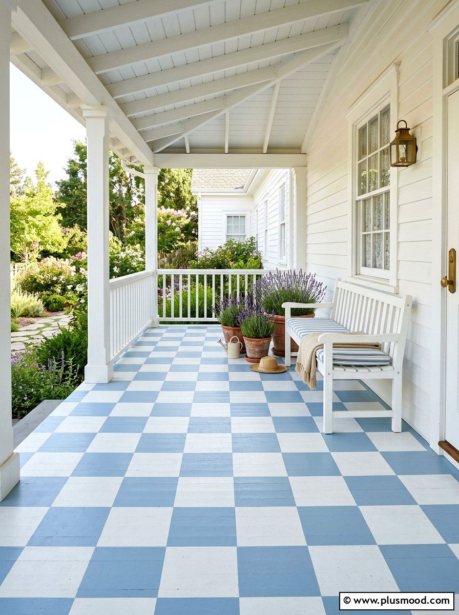 Painted Porch Floor - 25 summer colorful front porch ideas