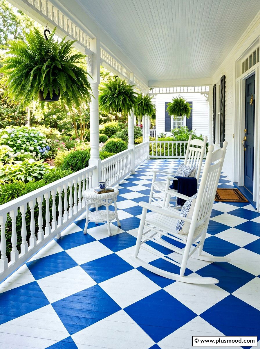 Painted Porch Floor - 25 summer porch refresh for entertaining ideas