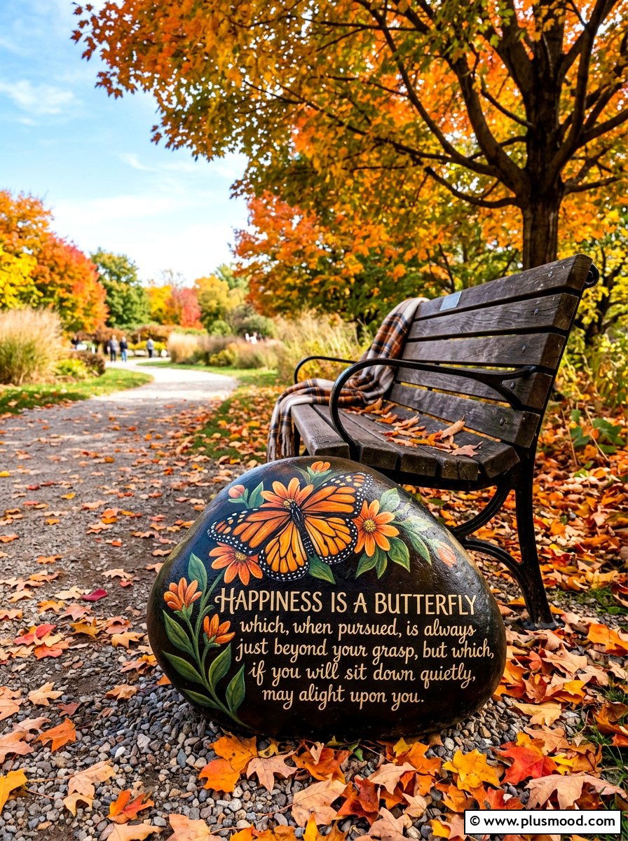 Painted Rock With Butterfly And Quote - 25 painted rock ideas with butterflies
