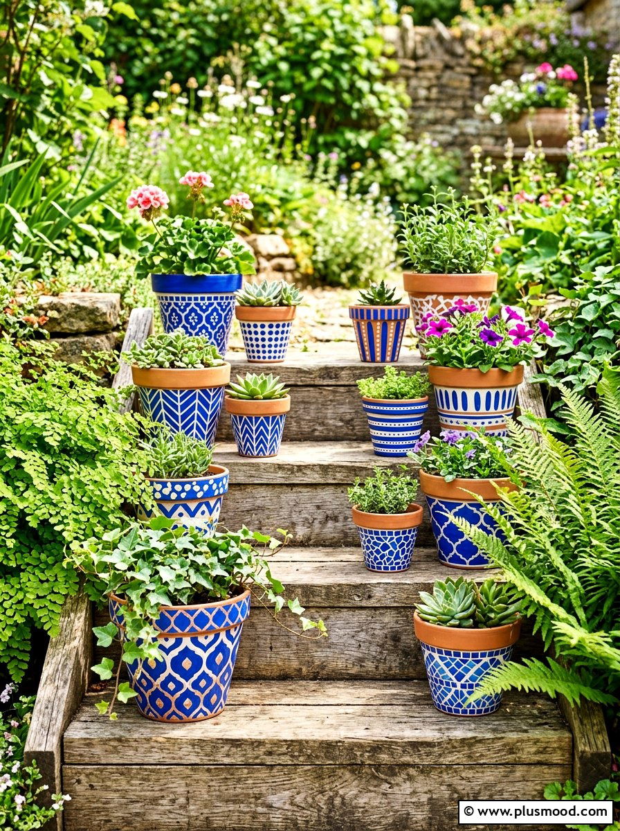 Painted Terra Cotta Pot