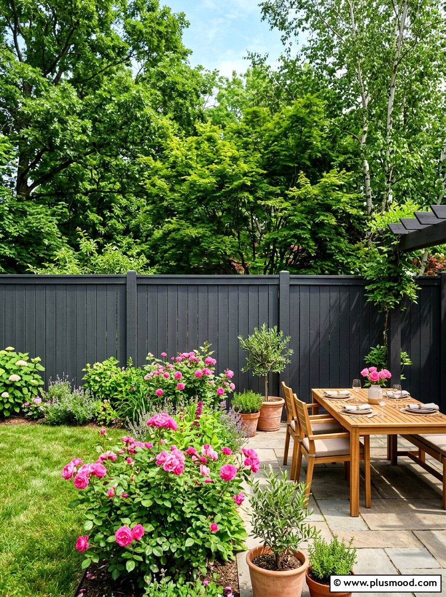 Painted Wood Fence - 25 summer backyard cheap makeover ideas