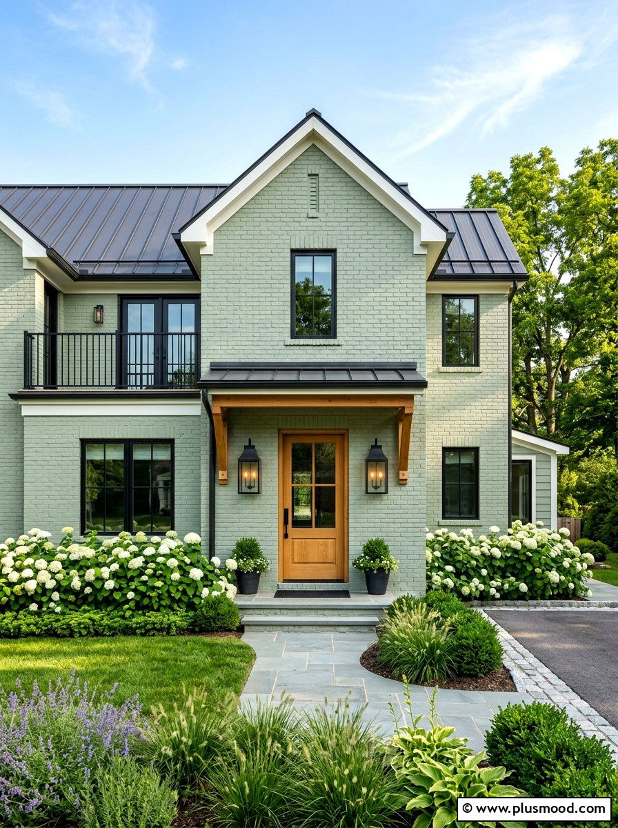 Painted brick exterior - 25 summer colorful curb appeal ideas