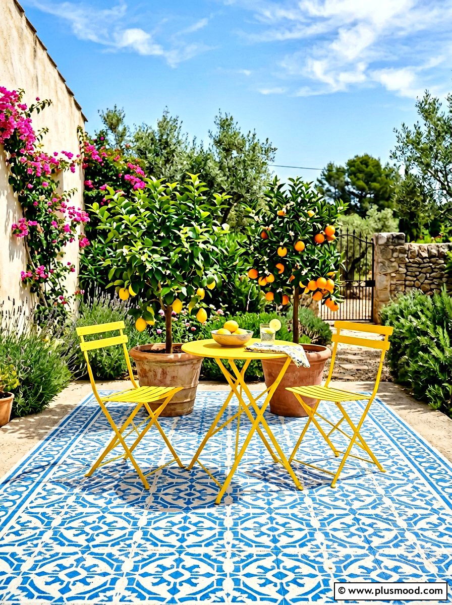 Painted concrete patio