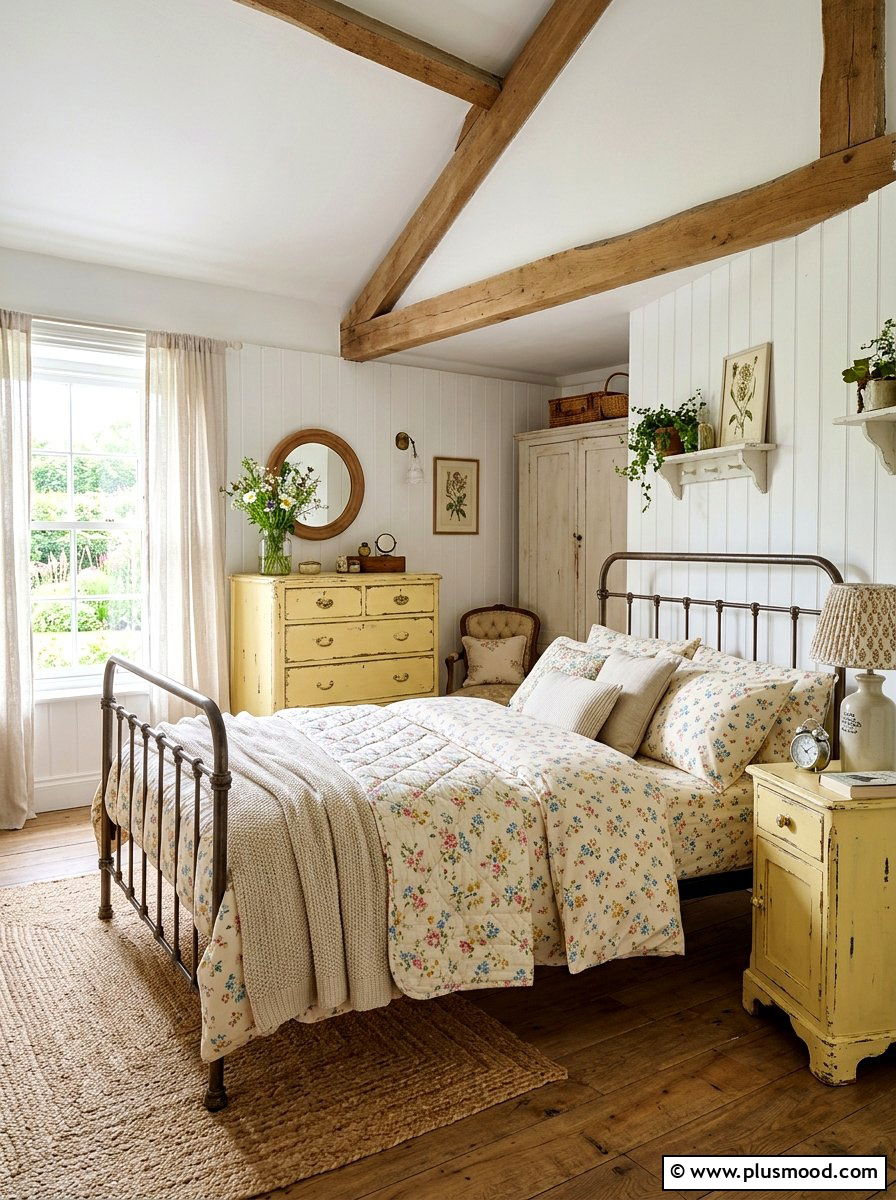 Painted furniture bedroom - 25 summer English cottage summer decor ideas