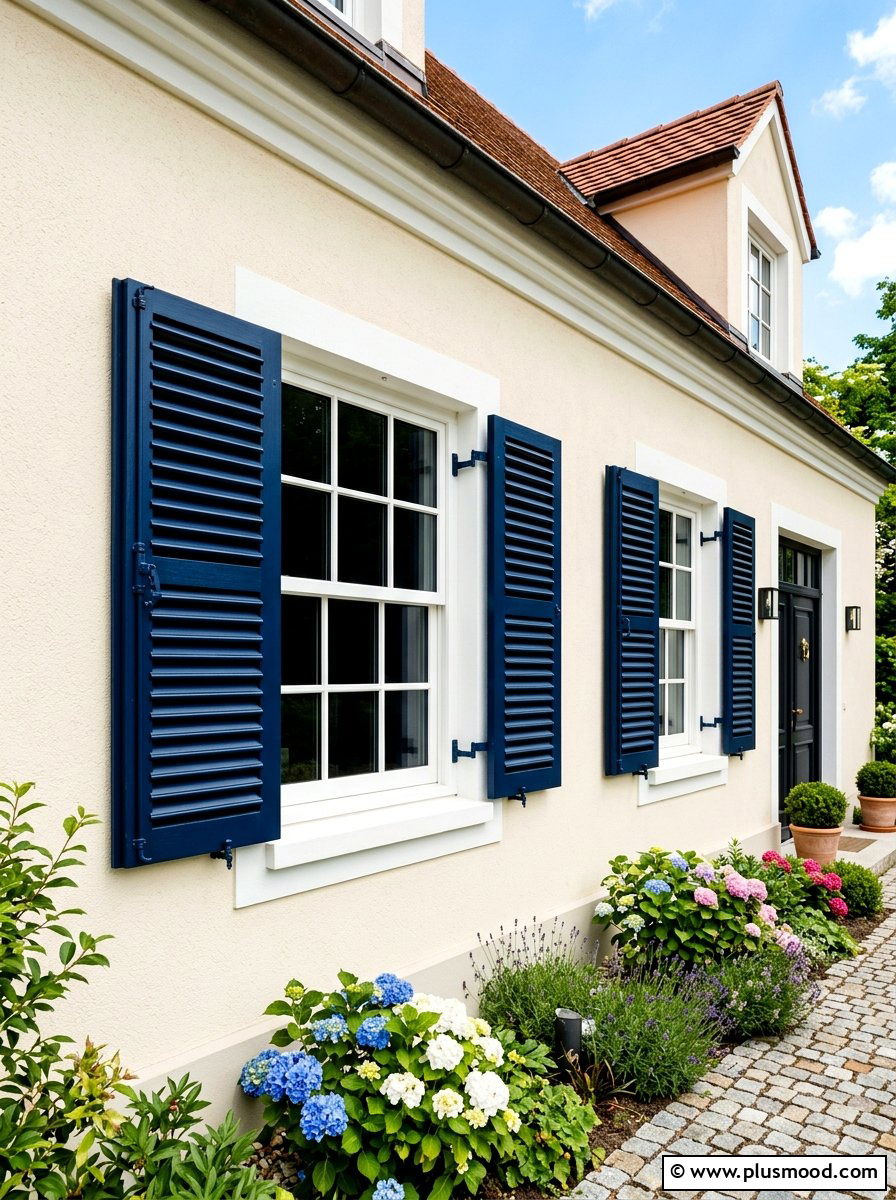 Painted window shutters - 25 summer cheap curb appeal ideas for summer