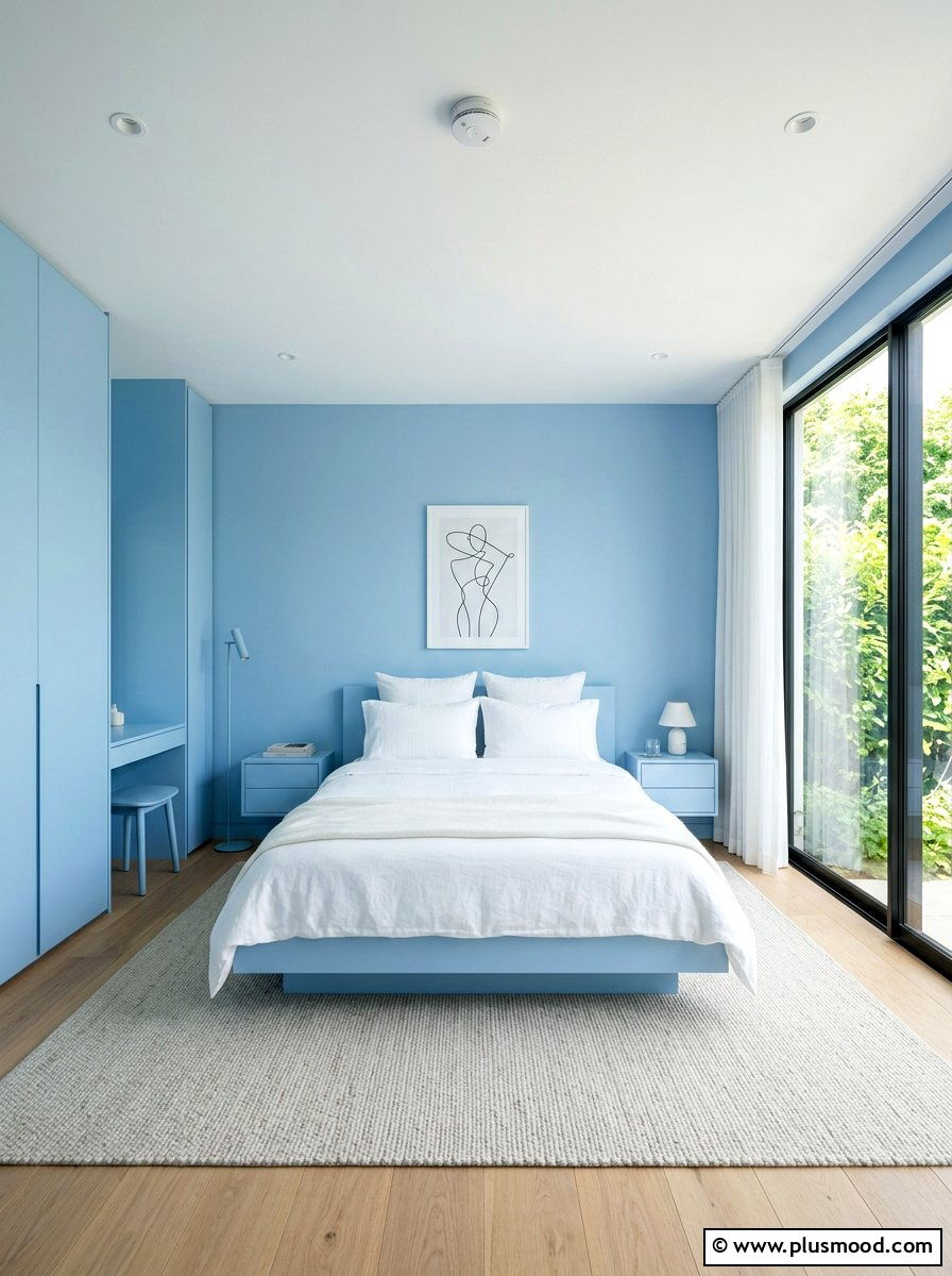 Pale Blue Minimalist Bedroom - 25 blue summer bedroom ideas