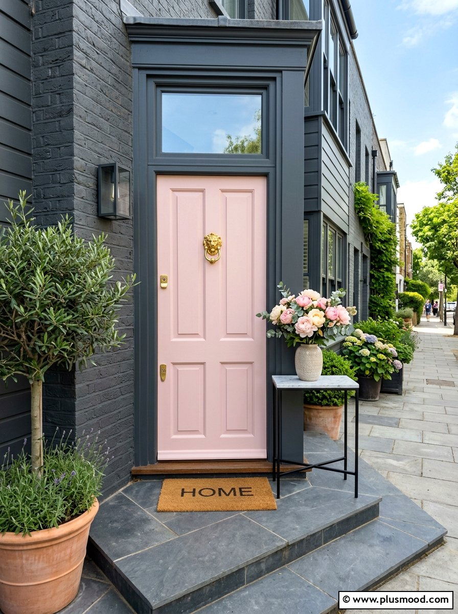 Pale Pink Front Door - 25 summer front door color ideas