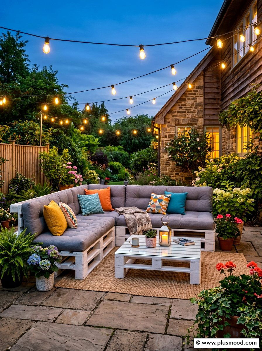 Pallet Furniture Sectional - 25 summer patio party ideas