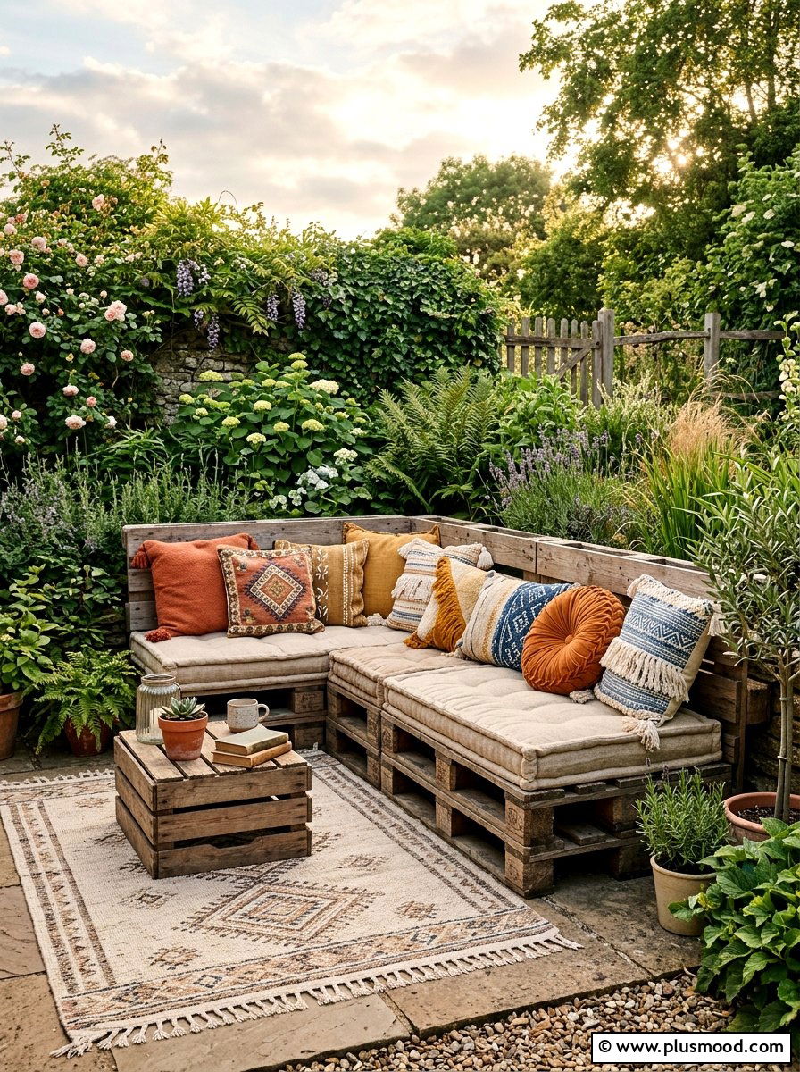 Pallet Seating - 25 small backyard ideas for weddings