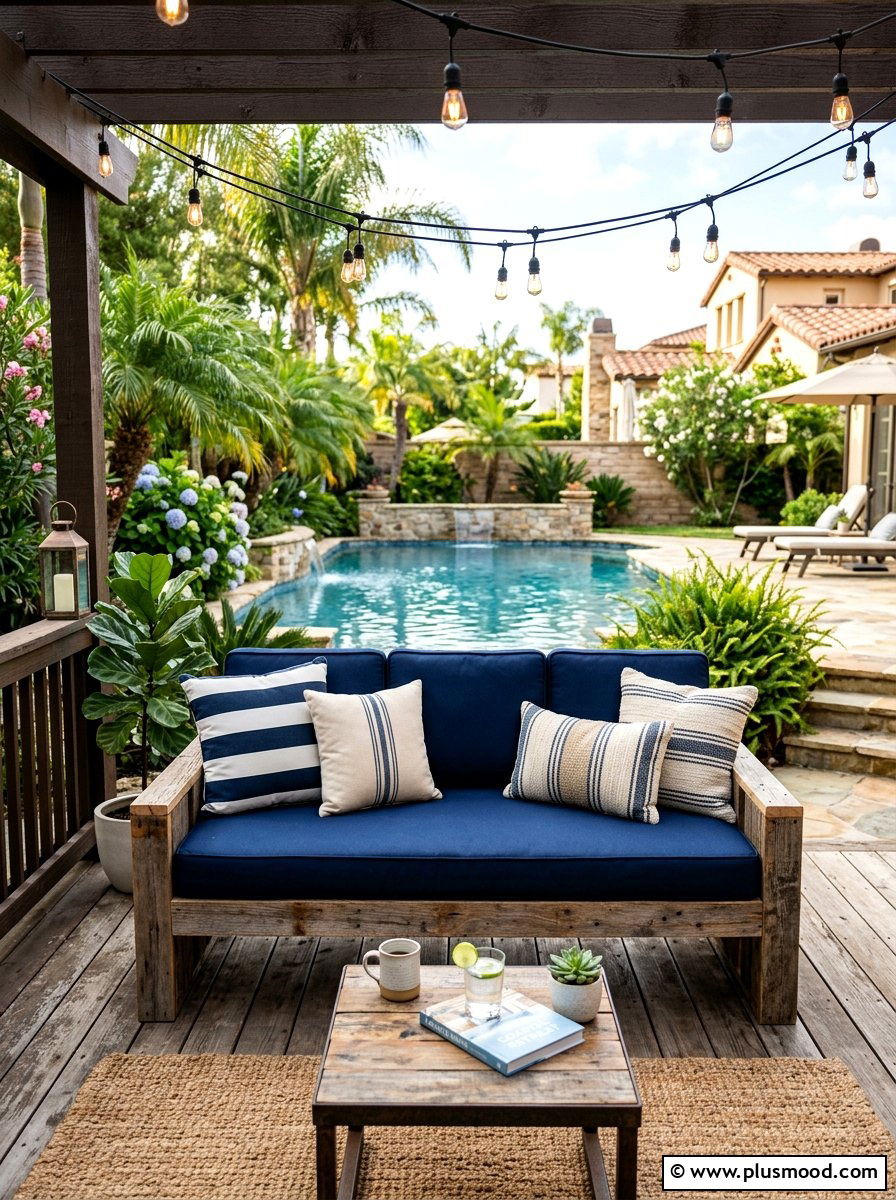 Pallet Wood Sofa - 25 summer poolside seating ideas