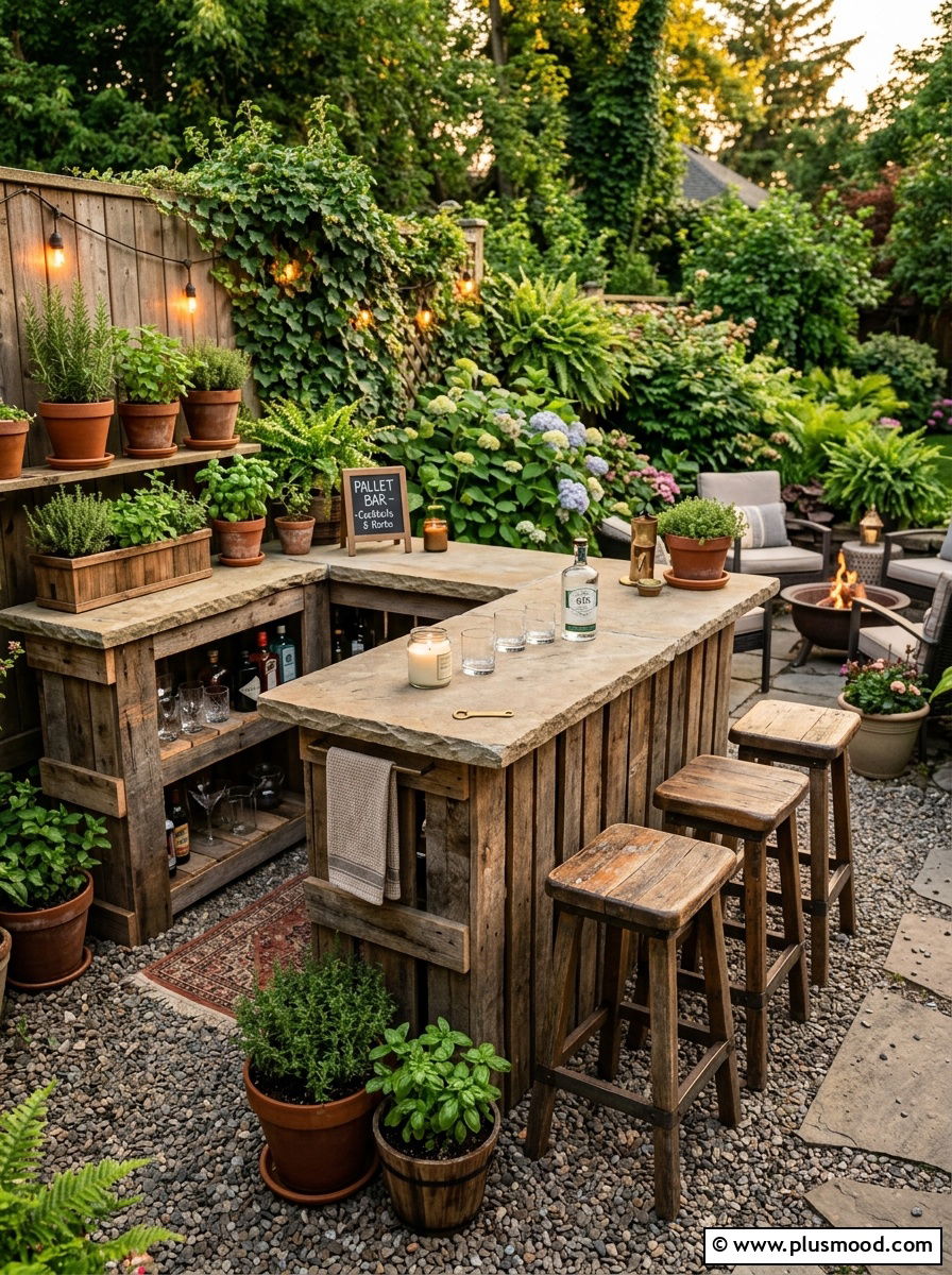 Pallet bar for small backyard - 25 small backyard ideas with outdoor bar