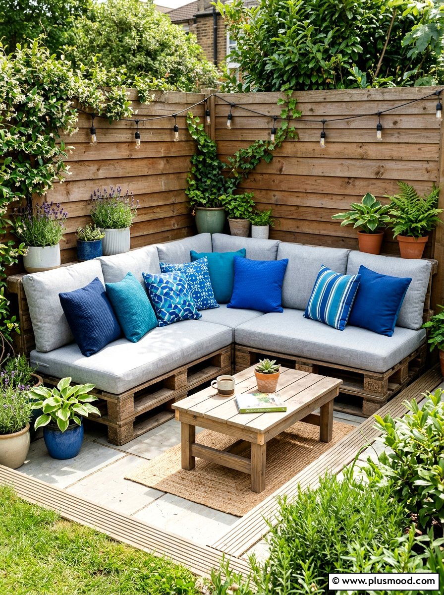 Pallet furniture lounge - 25 small backyard ideas on a budget