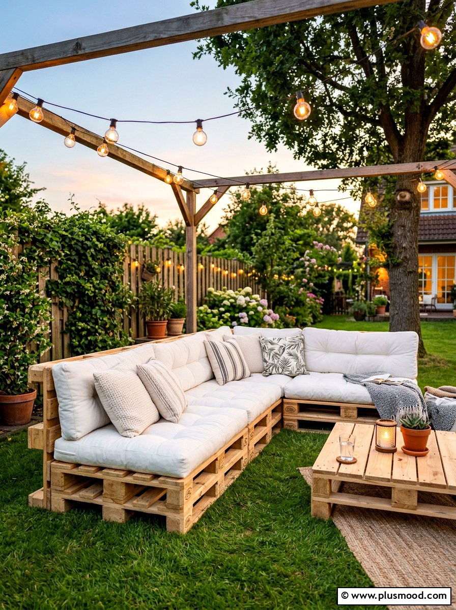 Pallet furniture lounge - 25 summer backyard seating ideas