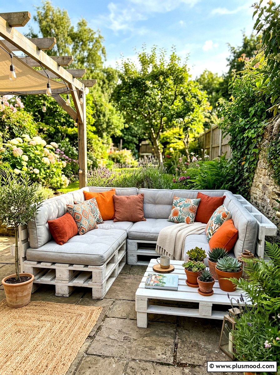 Pallet furniture lounge - 25 summer garden seating ideas