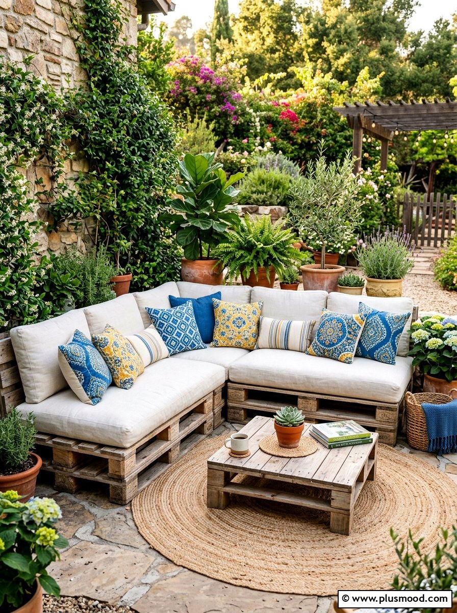 Pallet lounge furniture - 25 summer outdoor entertaining ideas on a budget