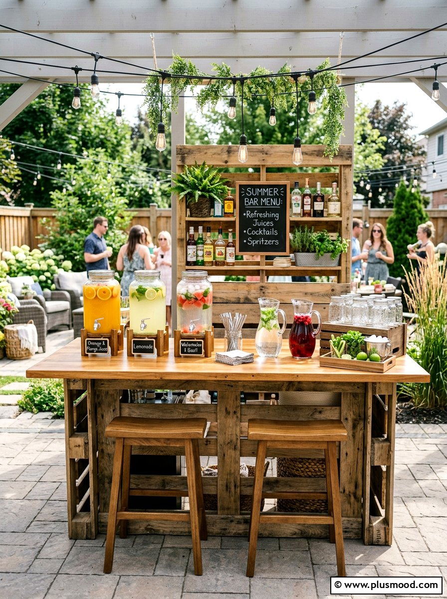 Pallet outdoor bar - 25 outdoor garden decor ideas with wooden pallets