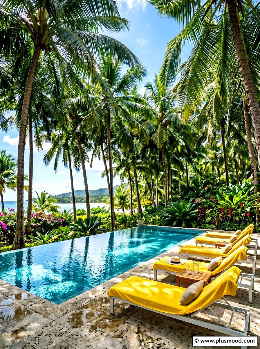 Palm Canopy - 25 summer resort style backyard ideas