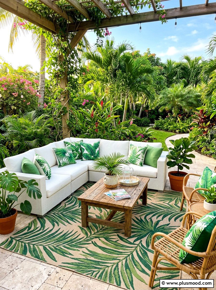 Palm Leaf Decor - 25 summer tropical patio ideas