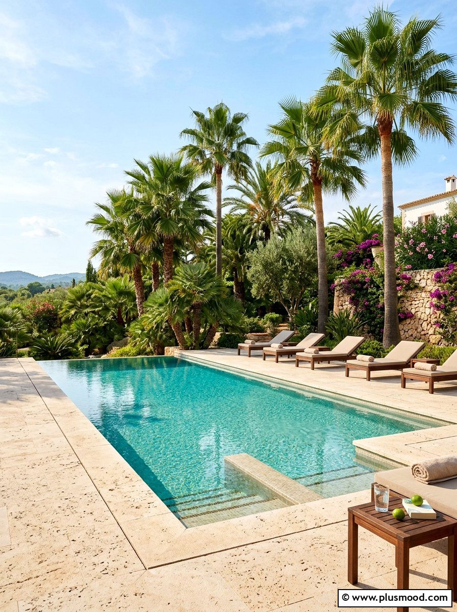 Palm tree pool landscaping - 25 pool landscaping ideas with tropical plants