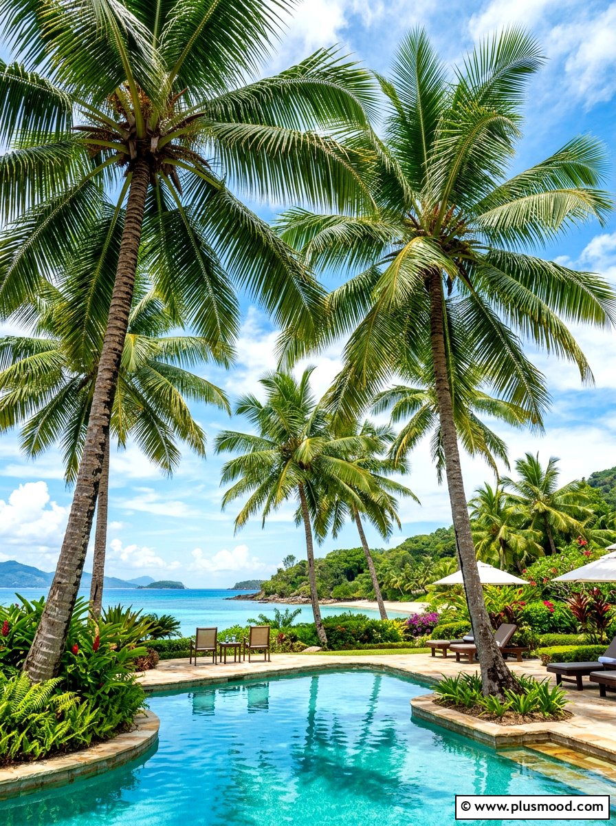 Palm trees - 25 summer poolside shade ideas
