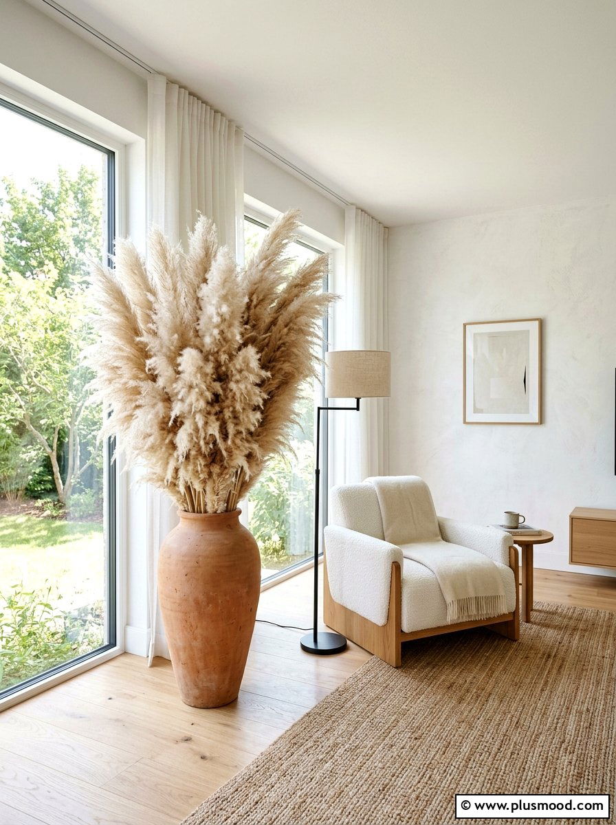 Pampas Grass Arrangement - 25 summer boho home decor ideas