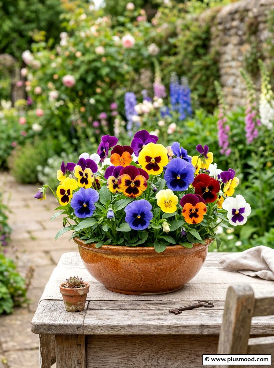 Pansy flower container - 25 summer flower pot ideas