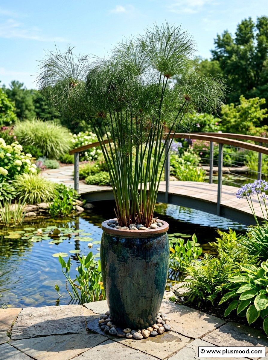 Papyrus Water Planter - 25 summer tropical planter ideas