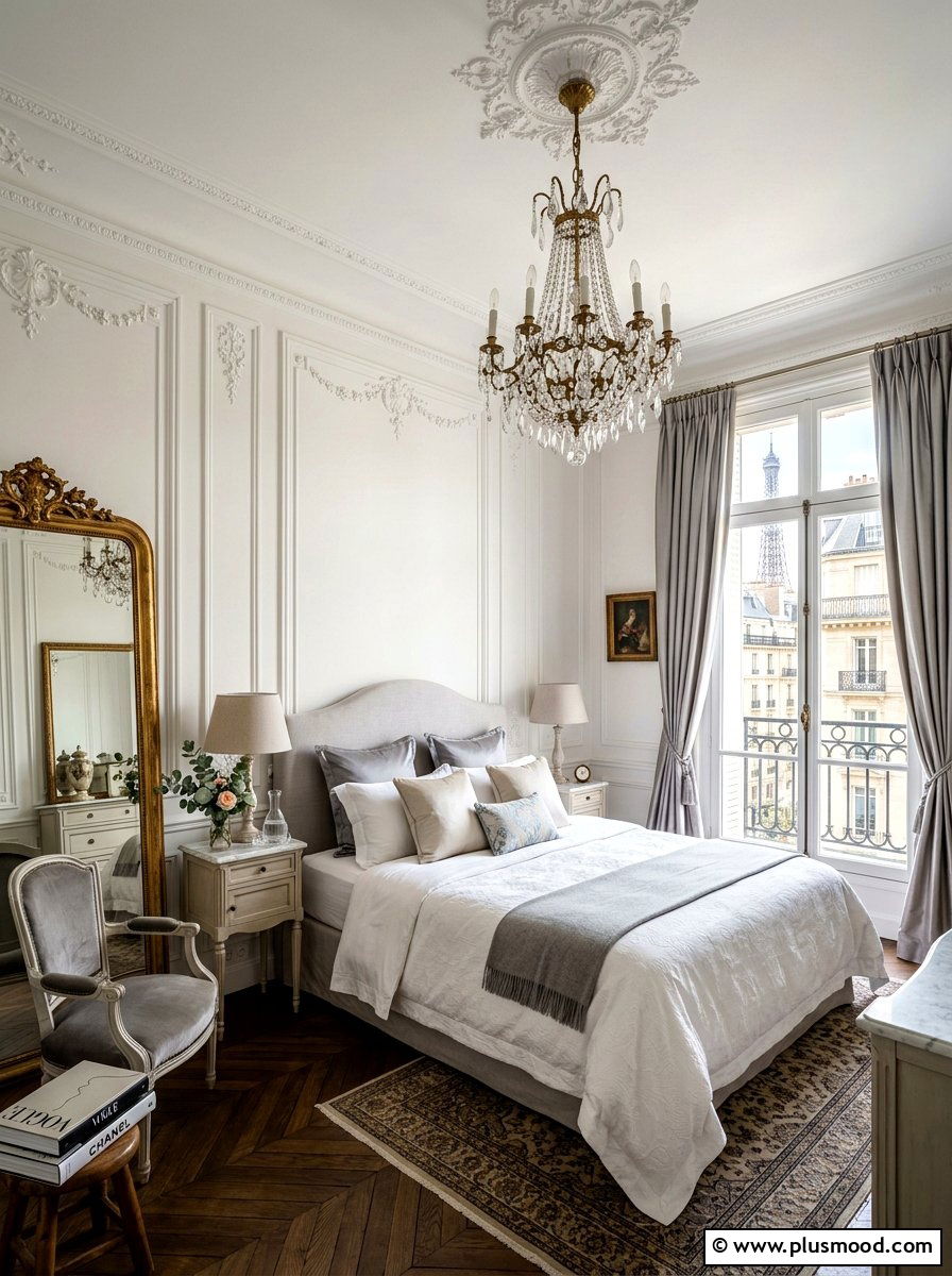 Parisian Chic Bedroom - 25 neutral summer bedroom ideas