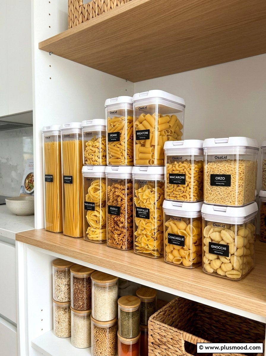 Pasta Storage Containers - 25 summer pantry organization ideas