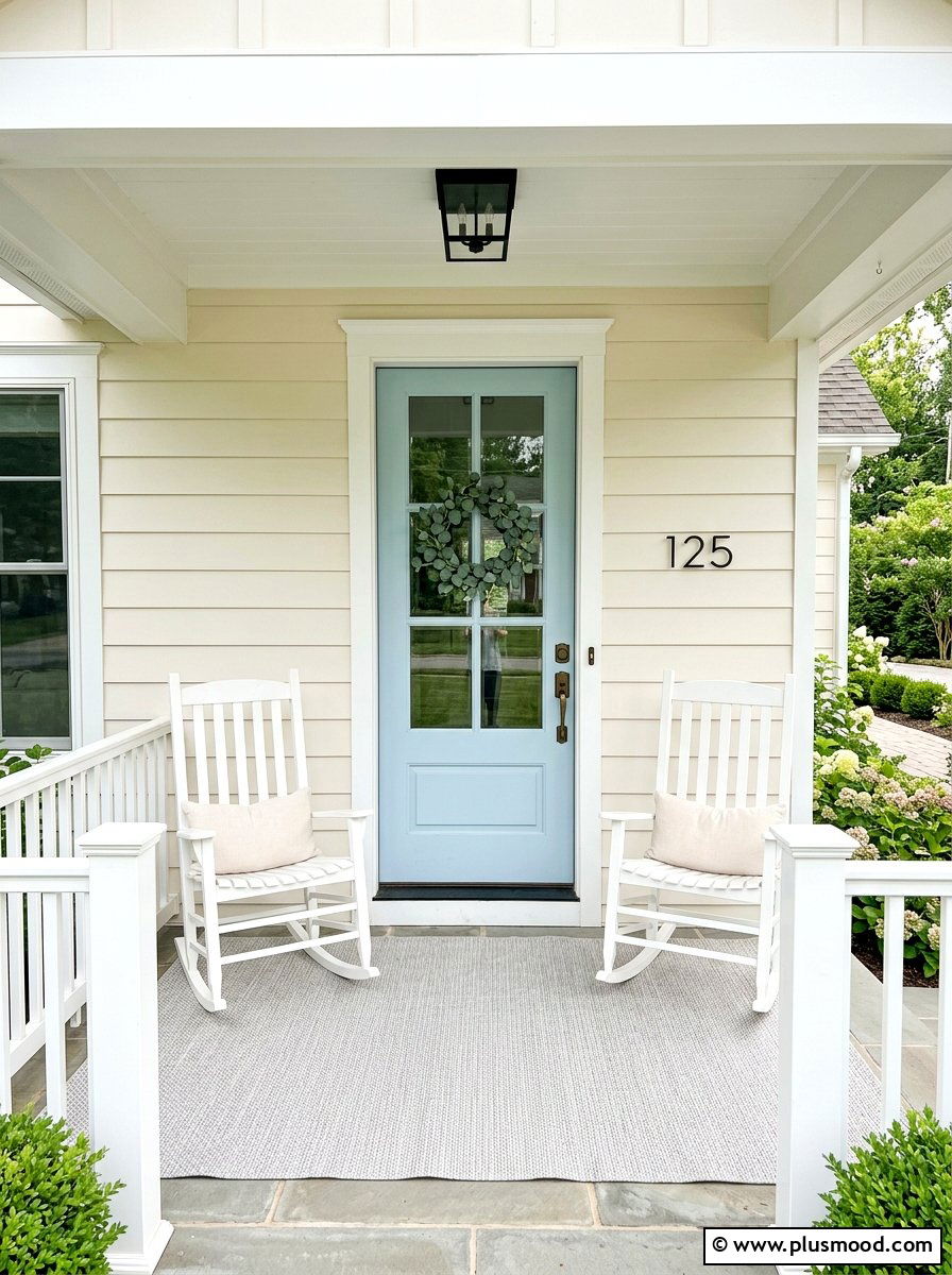 Pastel Blue Entry Door - 25 summer blue front door ideas