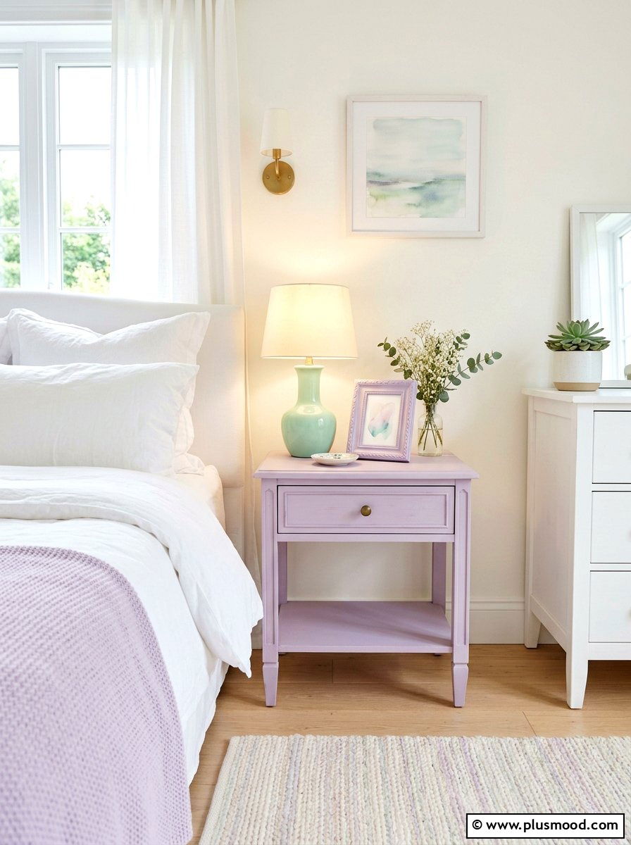Pastel Color Palette - 25 summer nightstand decor ideas