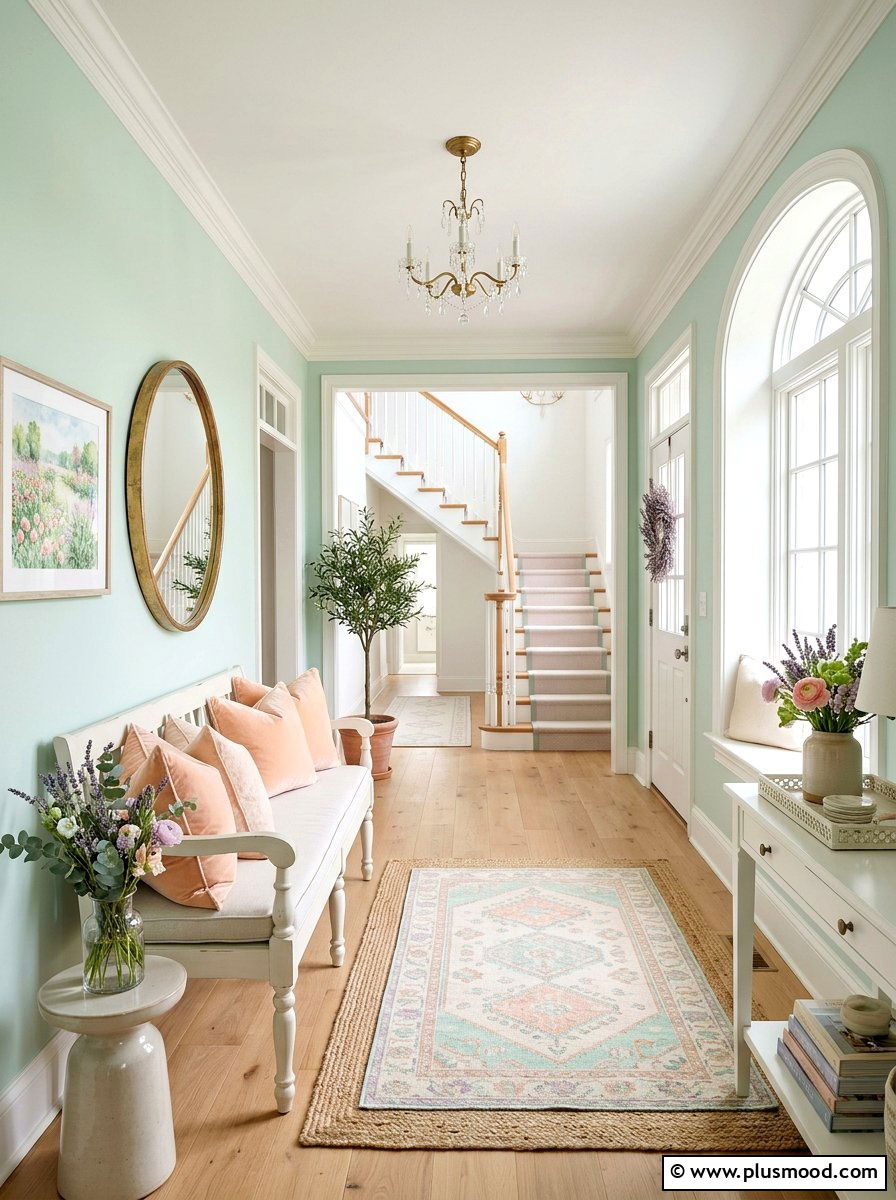 Pastel Color Palette Foyer - 25 summer seasonal entry decor ideas