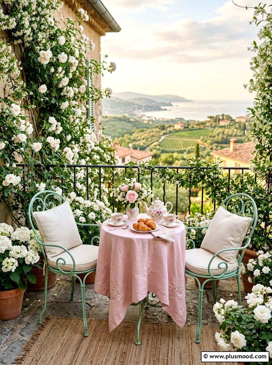 Pastel Color Palette - 25 summer balcony breakfast nook ideas